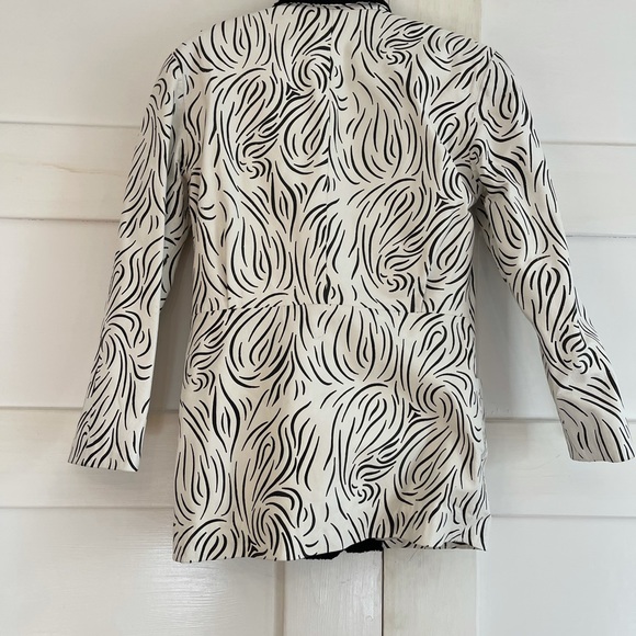 Mario Valentino Vintage Leather White Black Zebra Asymmetrical Jacket W/ Trim - Picture 4 of 5